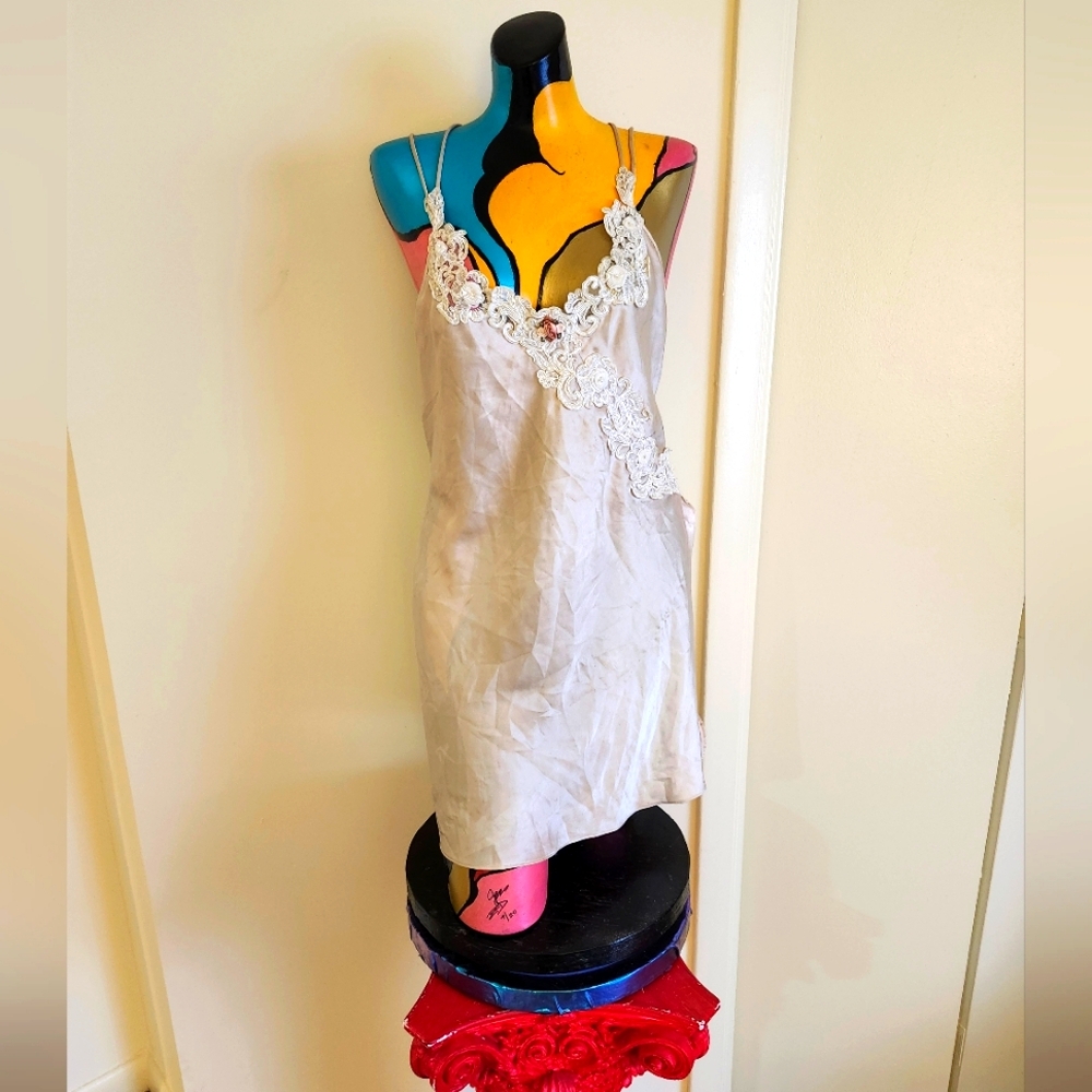 80's Vintage Baby Pink Satin Nightgown